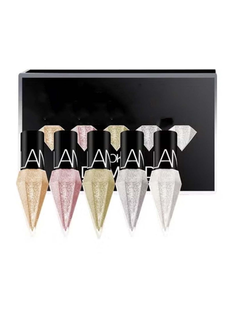 Huitich Organic Waterproof Gel Liquid Glitter Eyeliner Assorted 5 pcs - Image 1