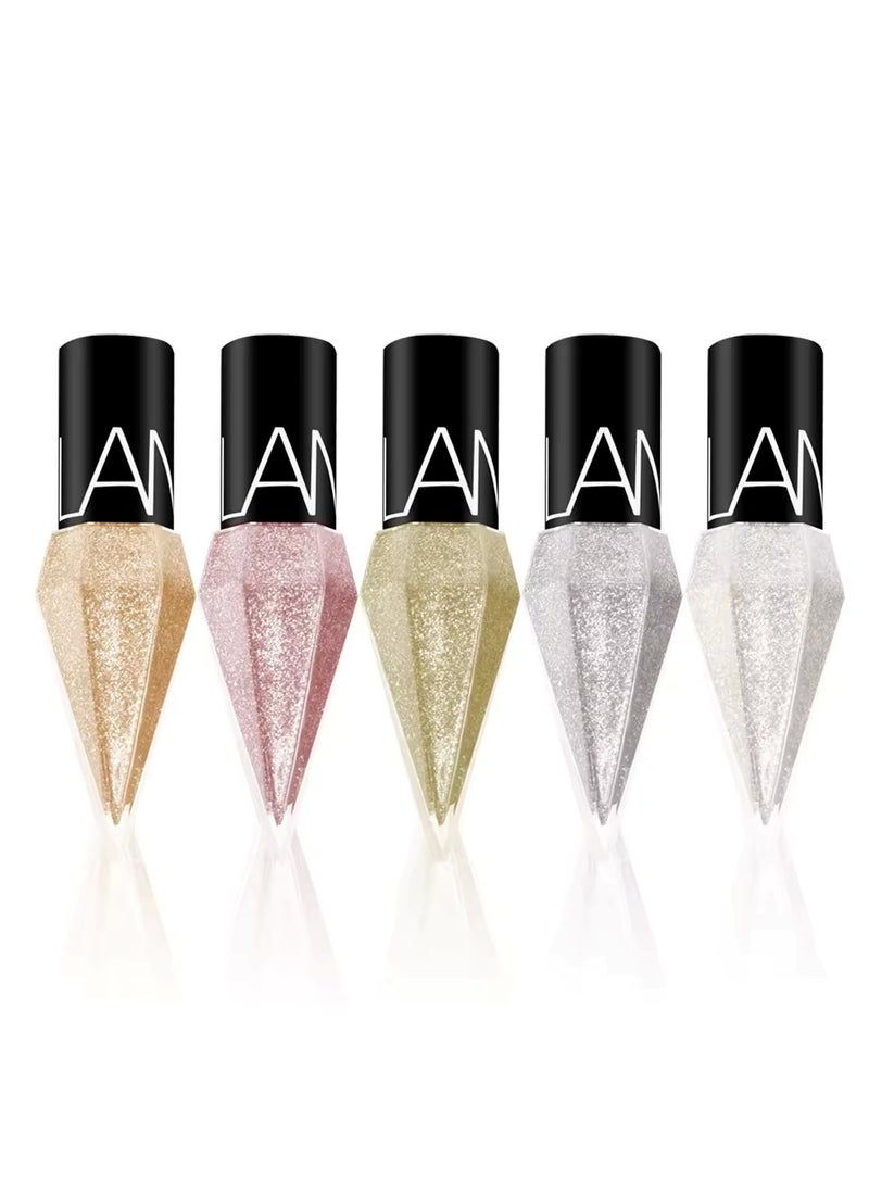 Huitich Organic Waterproof Gel Liquid Glitter Eyeliner Assorted 5 pcs - Image 2
