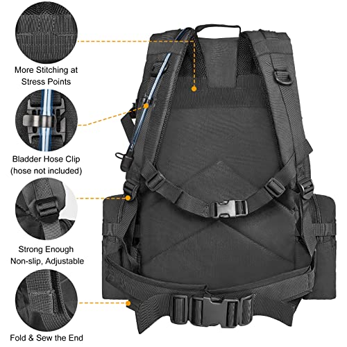 CVLIFE Tactical Backpack Military Army Rucksack 60L Large Assault Pack Detachable Molle Bag - Image 5