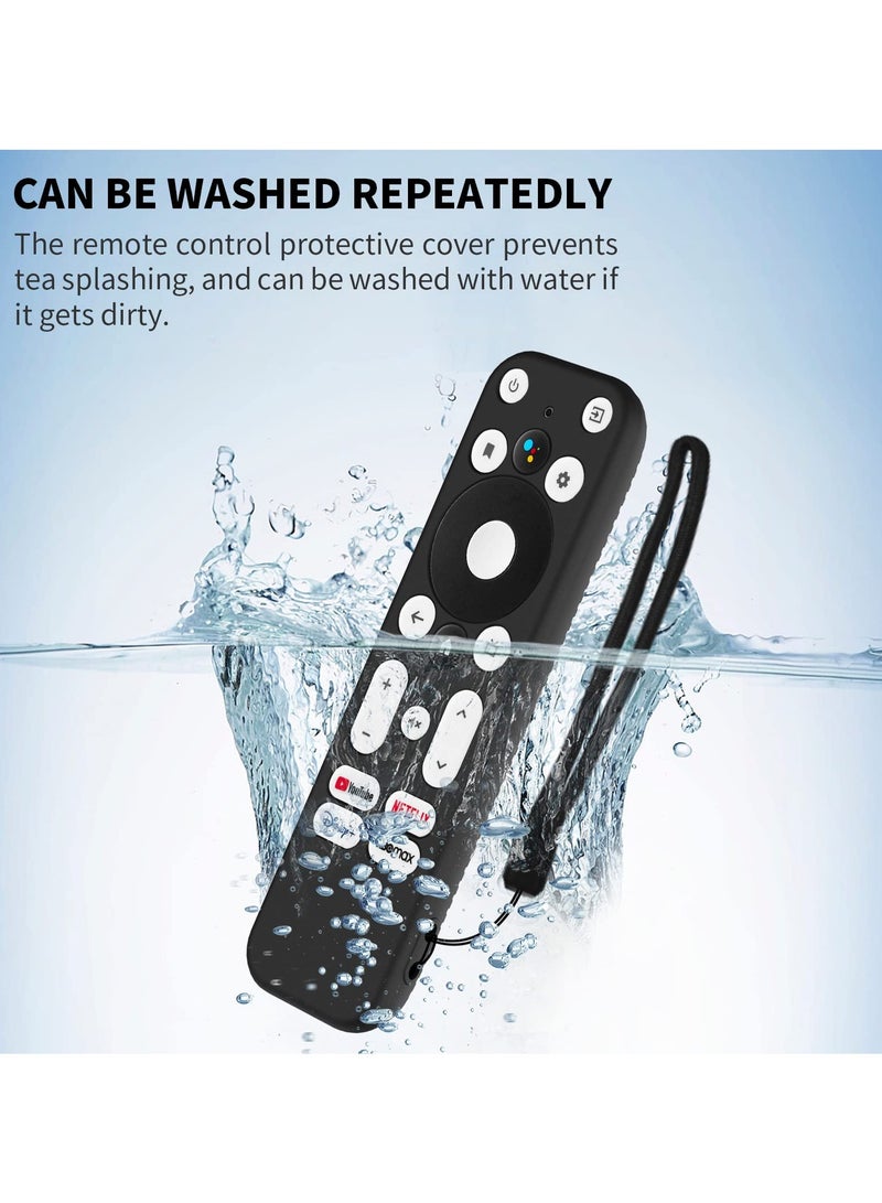 SYOSI Silicone Case for Onn TV Remote, Remote Case Compatible with Android TV 4K &amp; Onn TV Anti-Slip Shock Proof Soft Remote Cover Case with Lanyard (Black) - Image 5