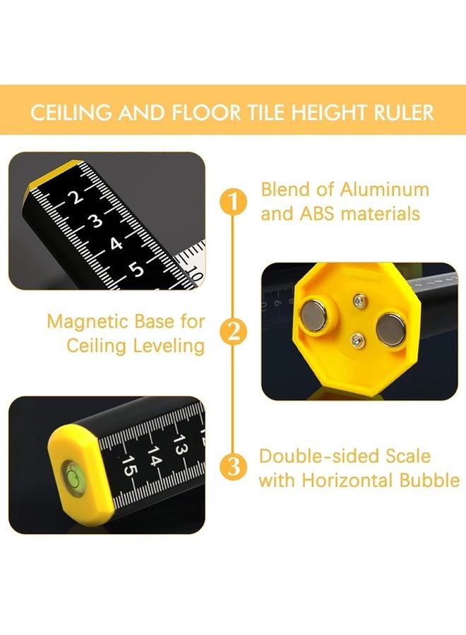 Upgrade Equal Height Ruler Ceiling And Floor Tile Level With Magnetic Base - Image 4