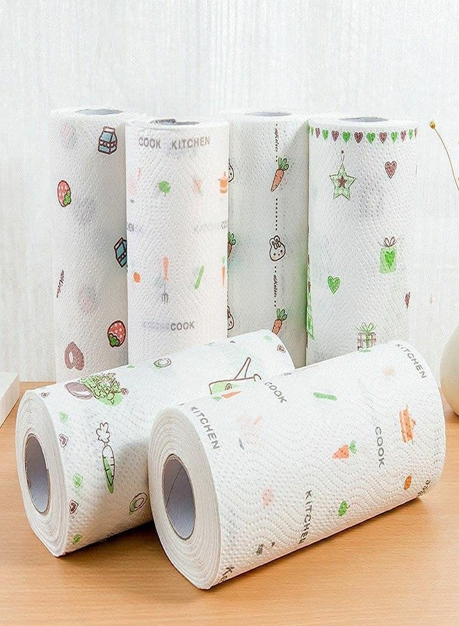Vaigzo Reusable Kitchen Tissue Roll Pack of 3 (150 Sheets) | Washable Non-Woven Cleaning Cloth Paper Towel | Oil & Water Absorbent Multipurpose Kitchen Wipes for Dishes, Countertops & Bathroom - Image 1