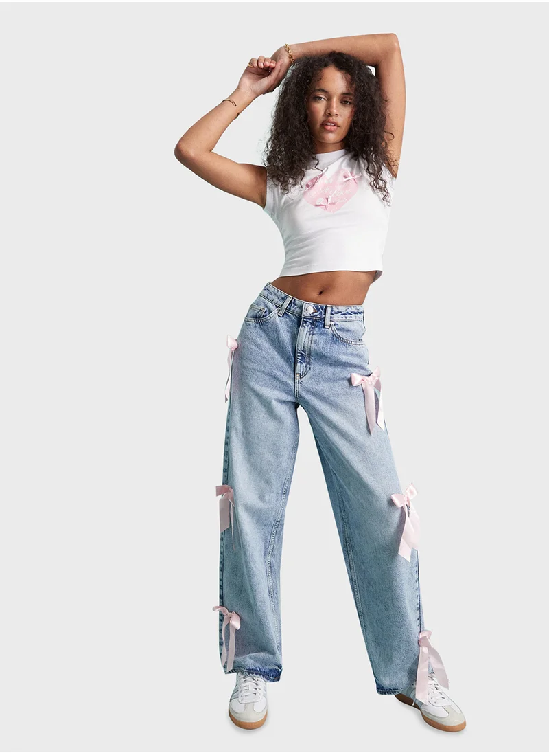Miss Selfridge Printed Crew Neck T-Shirt