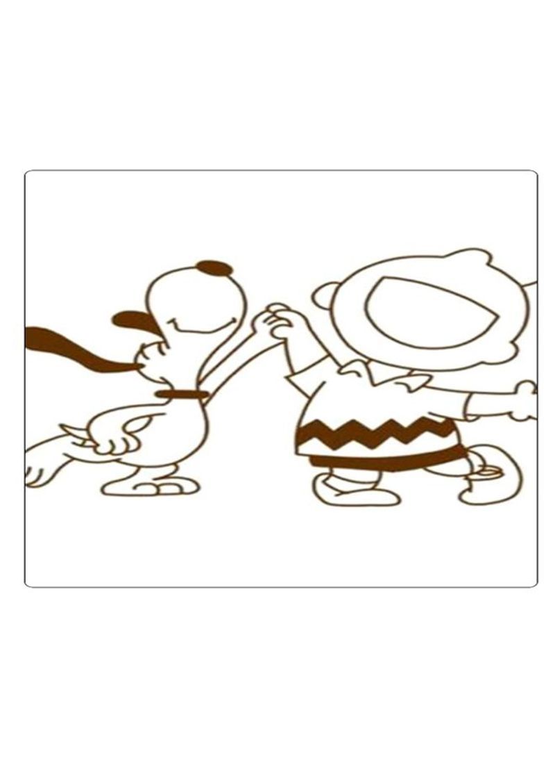 Printed Anti-Slip Gaming Mouse Pad White/Brown