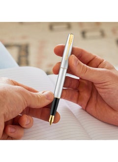 PARKER Frontier Stainless Steel Gold Trim Fountain Pen | Corporate Gift | Ideal For Professional Use  - Image 4
