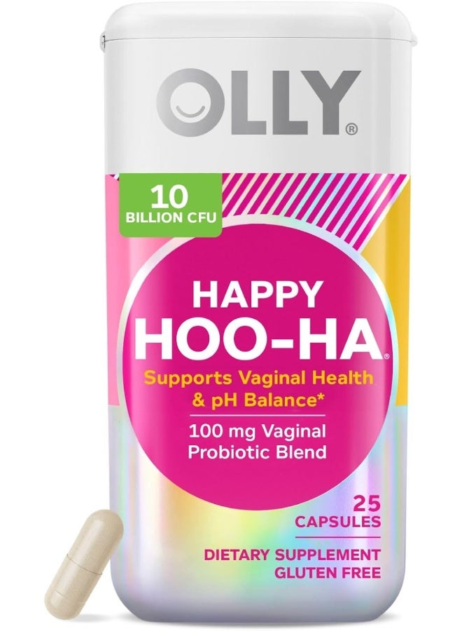 OLLY Happy Hoo-Ha Capsules, Probiotic for Women, Health and pH Balance, 10 Billion CFU, Gluten Free - 25 Count (Packaging May Vary) - Image 1