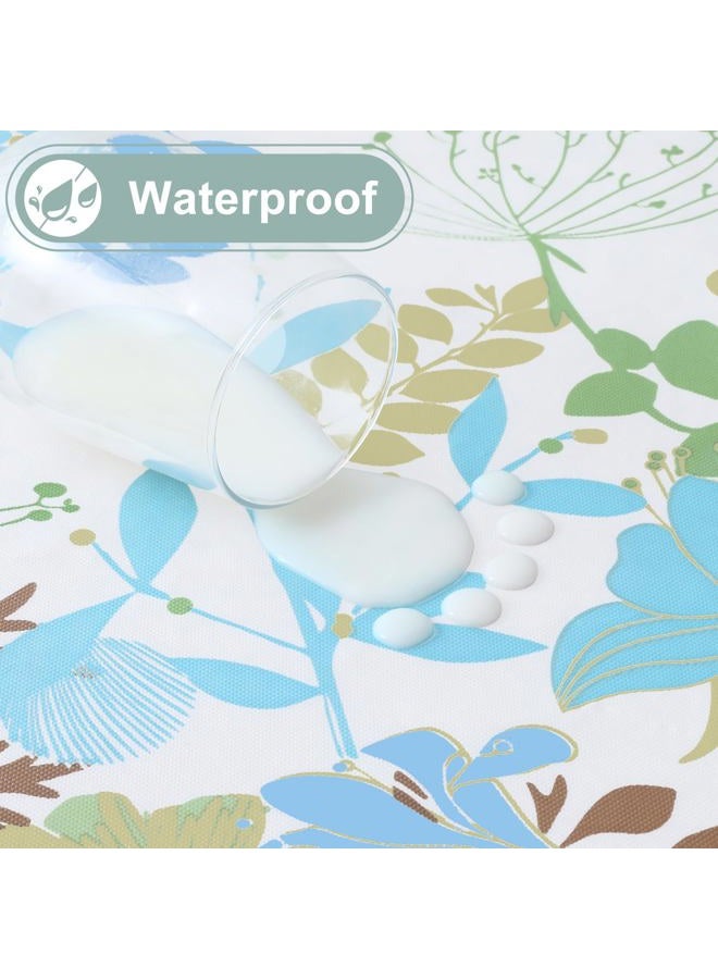 misaya Rectangle Waterproof Vinyl Table Cloth, Wipeable Tablecloth with Flannel Backing, Plastic Table Cover for Dinner, Picnic, Indoor and Outdoor (Leaves, 60" x 84") - Image 2