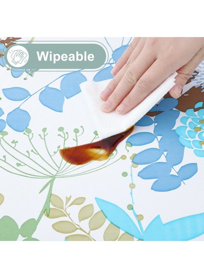 misaya Rectangle Waterproof Vinyl Table Cloth, Wipeable Tablecloth with Flannel Backing, Plastic Table Cover for Dinner, Picnic, Indoor and Outdoor (Leaves, 60" x 84") - Image 5