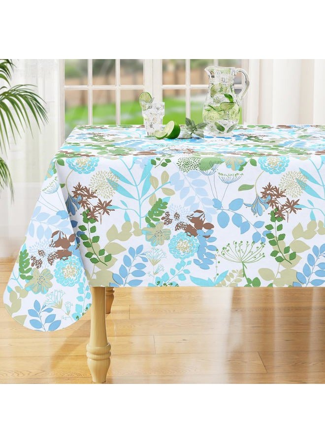 misaya Rectangle Waterproof Vinyl Table Cloth, Wipeable Tablecloth with Flannel Backing, Plastic Table Cover for Dinner, Picnic, Indoor and Outdoor (Leaves, 60" x 84") - Image 1