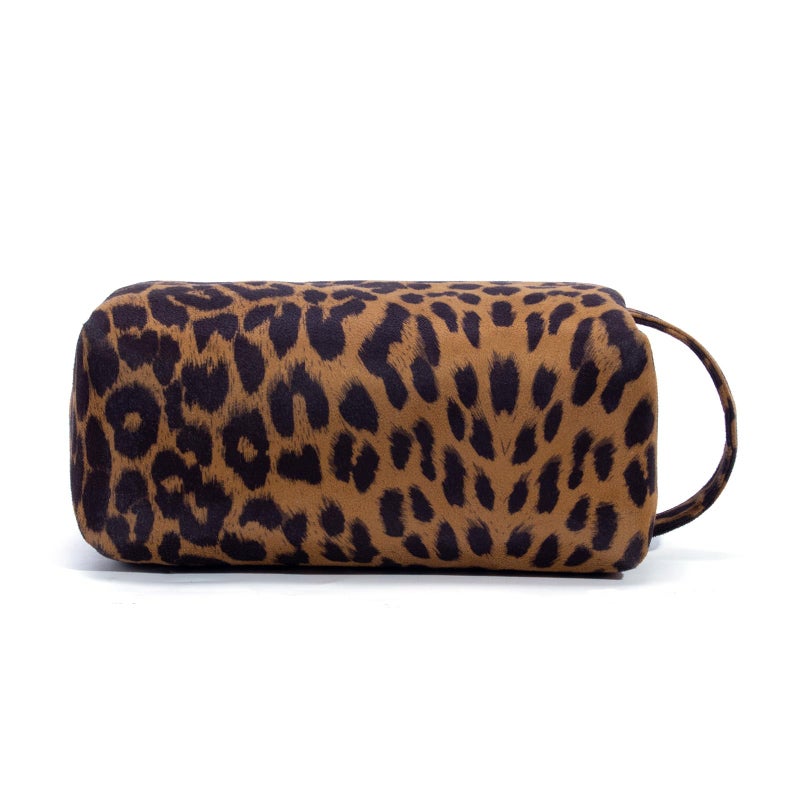 AGBIADD Makeup Bag For Women - Soft and Warm Material Cosmetic Bags Leopard Print Design Ladies Tote Bag,Women's Pencil Case Makeup Organizer with Zipper for women travel essentials (Brown) - Image 5