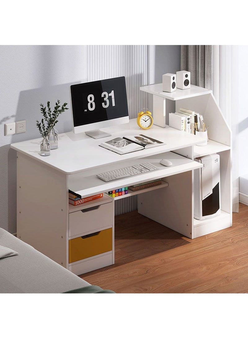 Sharpdo Modern Home Office Desk Study Desk with Drawers for Storage Desk Desk Tabie Desk Organizer Bedroom Desk 98*40*92cm - Image 5