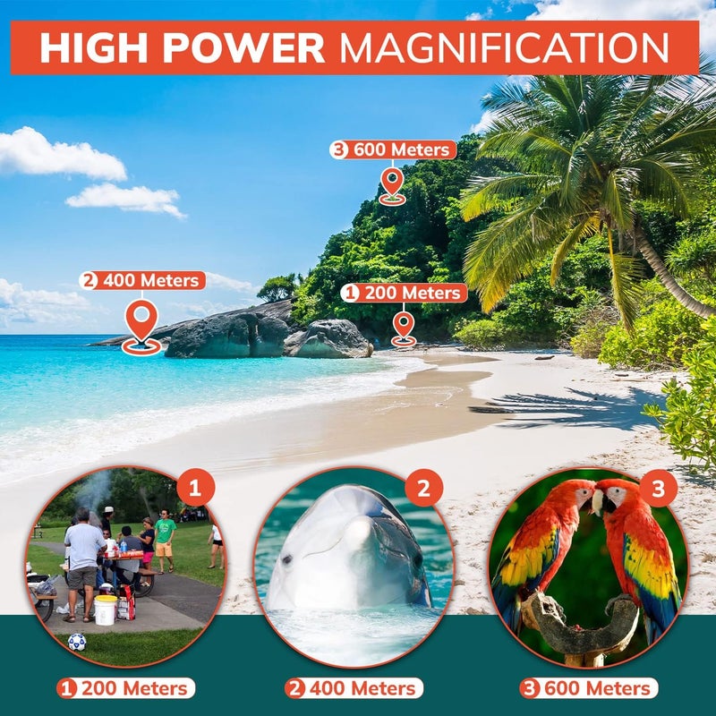 ROXANT Falcon Monocular Telescope for Smartphone - 10x42 High Definition BAK4 Prism Focusing Scope - Monoculars for Adults - Includes Monocular, Phone Adapter, Mini Tripod, Case & Lens Cap - Image 4