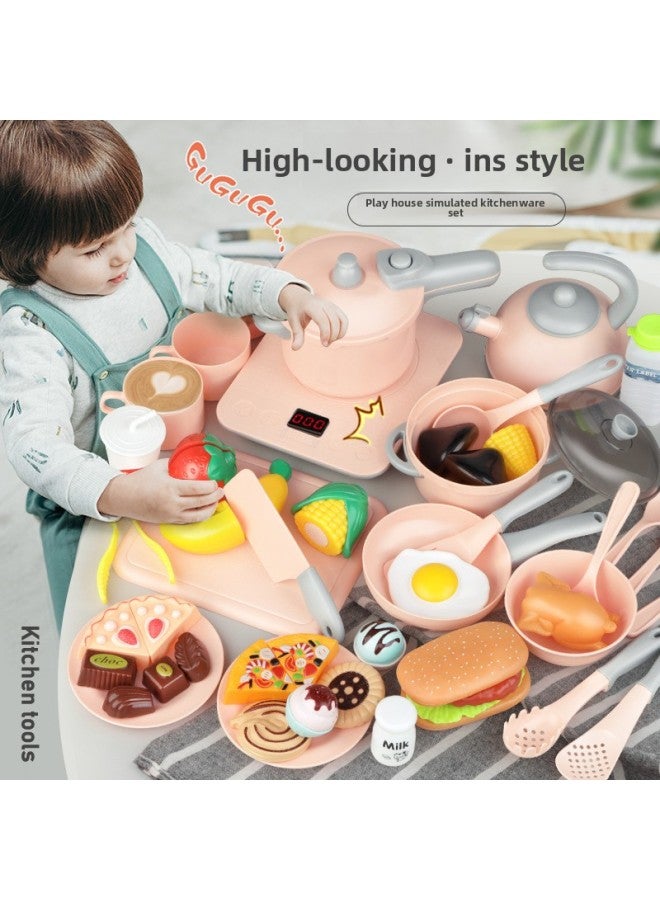 Anti-real Kitchen Toy Sound And Light Music Cooking Stir-fry House Boys And Girls Set Hot Sale-Color:301-1A Purple - Image 3