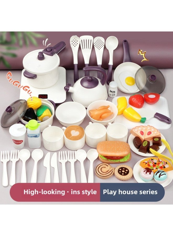 Anti-real Kitchen Toy Sound And Light Music Cooking Stir-fry House Boys And Girls Set Hot Sale-Color:301-1A Purple - Image 4