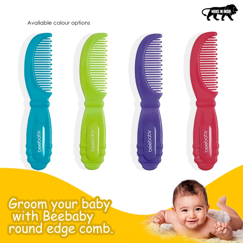 Beebaby Baby Comb Soft Bristles Hair Comb For Babies, Infants and Toddlers, Nursery Newborn Showers, Cradle Cap & Birthday Gift: Violet - Image 3