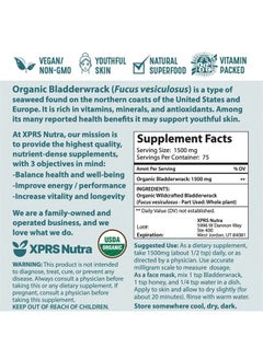 XPRS Nutra Organic Bladderwrack Powder (Fucus Vesiculosus) - Premium Bladderwrack Organic Powder for Glowing Skin - Vegan Friendly Bladderwrack Herb Iodine Supplement (4 Ounce)  - Image 4