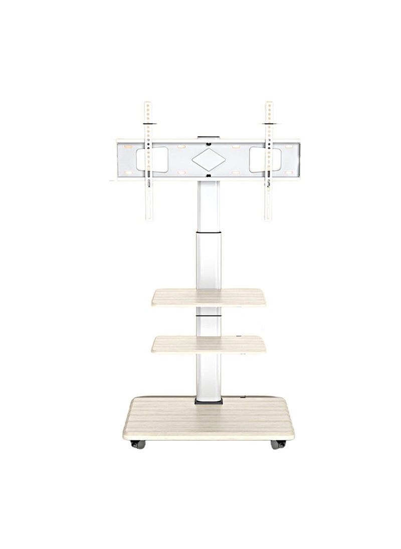 FlashHawk Rolling TV Floor Stand for 26 to 70 inch TVs with 3-Shelf Storage Trays,Portable Mobile Cart with Wheels, with Swivel Mount,Corner Universal Stands for Bedroom, Outdoor  - Image 1