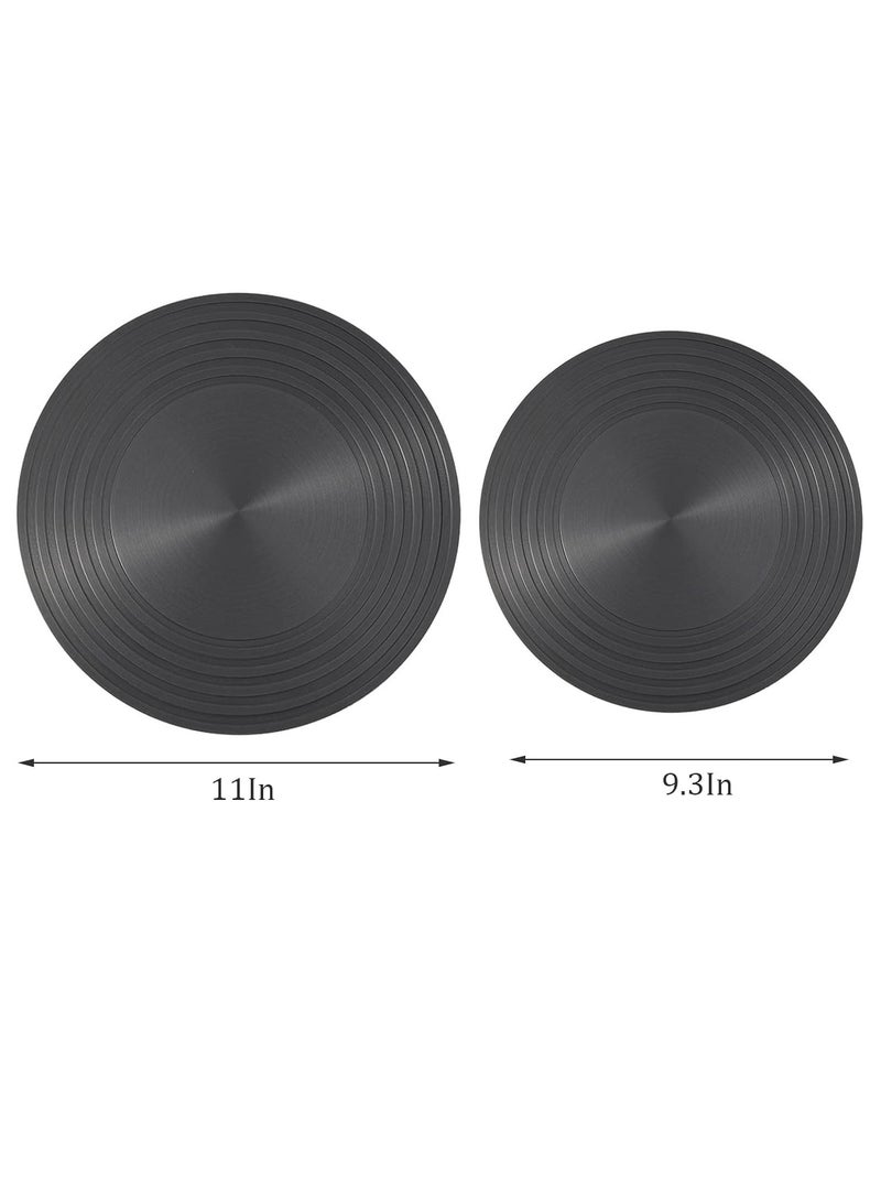 عبوتان من موزع تسخين موقد الغاز، أواني طهي سميكة غير قابلة للانزلاق، محول طهي بالحث الحراري موفر للطاقة، لوحة إذابة تجميد متعددة الوظائف (24 سم/9.4 بوصة + 28 سم/11 بوصة) - Image 2