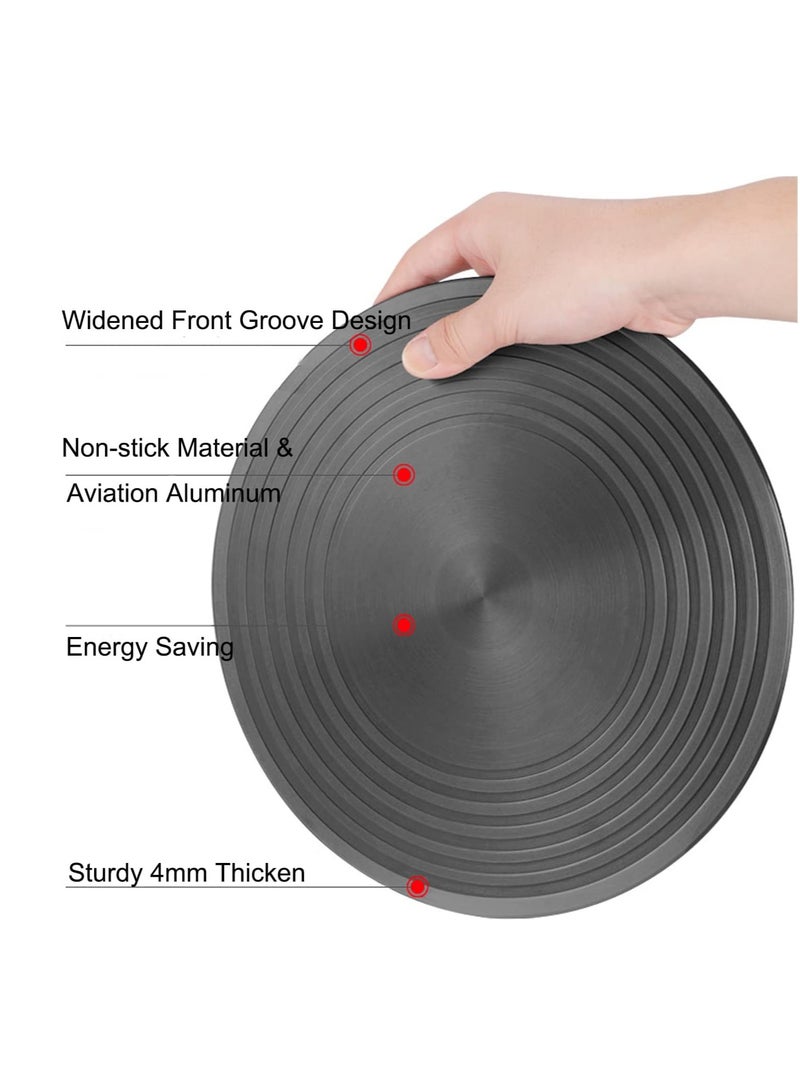 عبوتان من موزع تسخين موقد الغاز، أواني طهي سميكة غير قابلة للانزلاق، محول طهي بالحث الحراري موفر للطاقة، لوحة إذابة تجميد متعددة الوظائف (24 سم/9.4 بوصة + 28 سم/11 بوصة) - Image 3