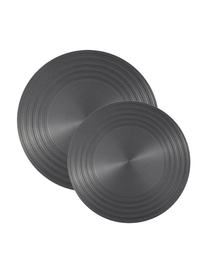 عبوتان من موزع تسخين موقد الغاز، أواني طهي سميكة غير قابلة للانزلاق، محول طهي بالحث الحراري موفر للطاقة، لوحة إذابة تجميد متعددة الوظائف (24 سم/9.4 بوصة + 28 سم/11 بوصة) - Image 1