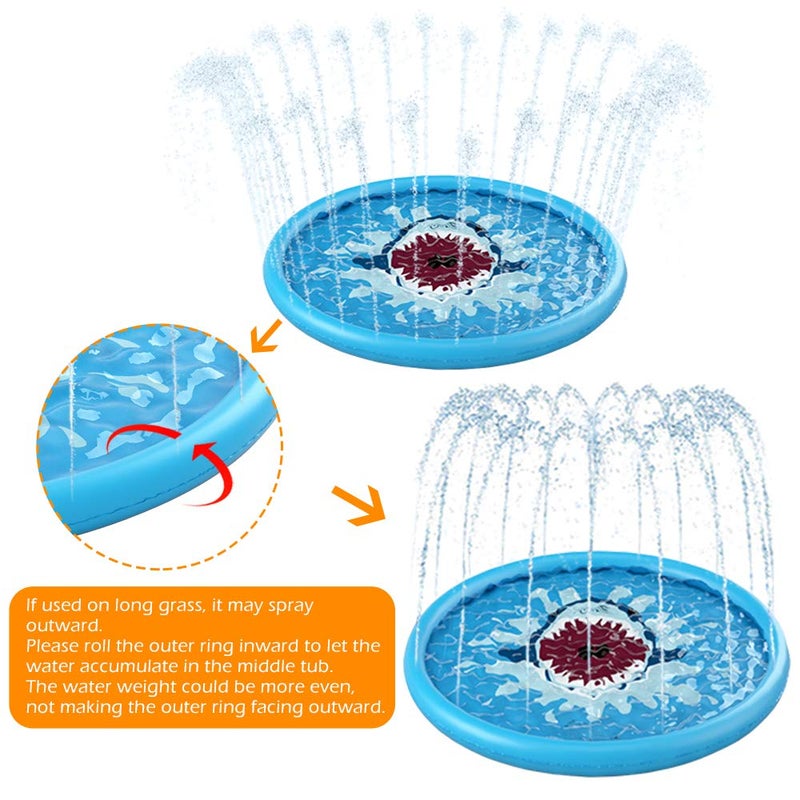 Jasonwell Splash Pad Sprinkler/ Play Mat for Kids, Outdoor Water Toys Inflatable for Baby Toddler Boys Girls Children Age 18+ Months ,Outside Backyard Dog Pool - Image 5