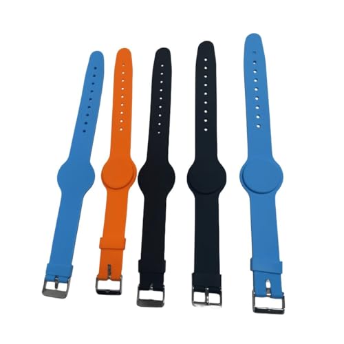 YARONGTECH ISO 14443A RFID 1K Adjustable Silicone Material NFC Wristband,RFID Bracelet,RFID Wristband (Pack of 5) (Mix Color) - Image 3