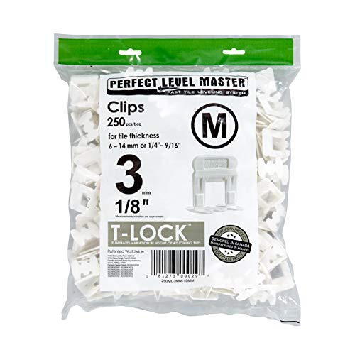 Perfect Level Master T-Lock TM 1/8" (3mm)" PERFECT LEVEL MASTER TM Professional" Anti lippage" Tile leveling system - (spacers only), Red wedges not included and sold separately! (250 Clips) - Image 2