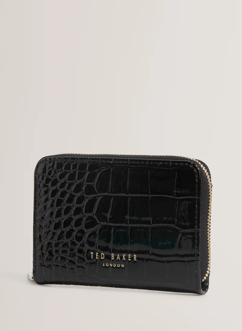 تيد بيكر Varlee Croc Effect Small Zip Around Wallet