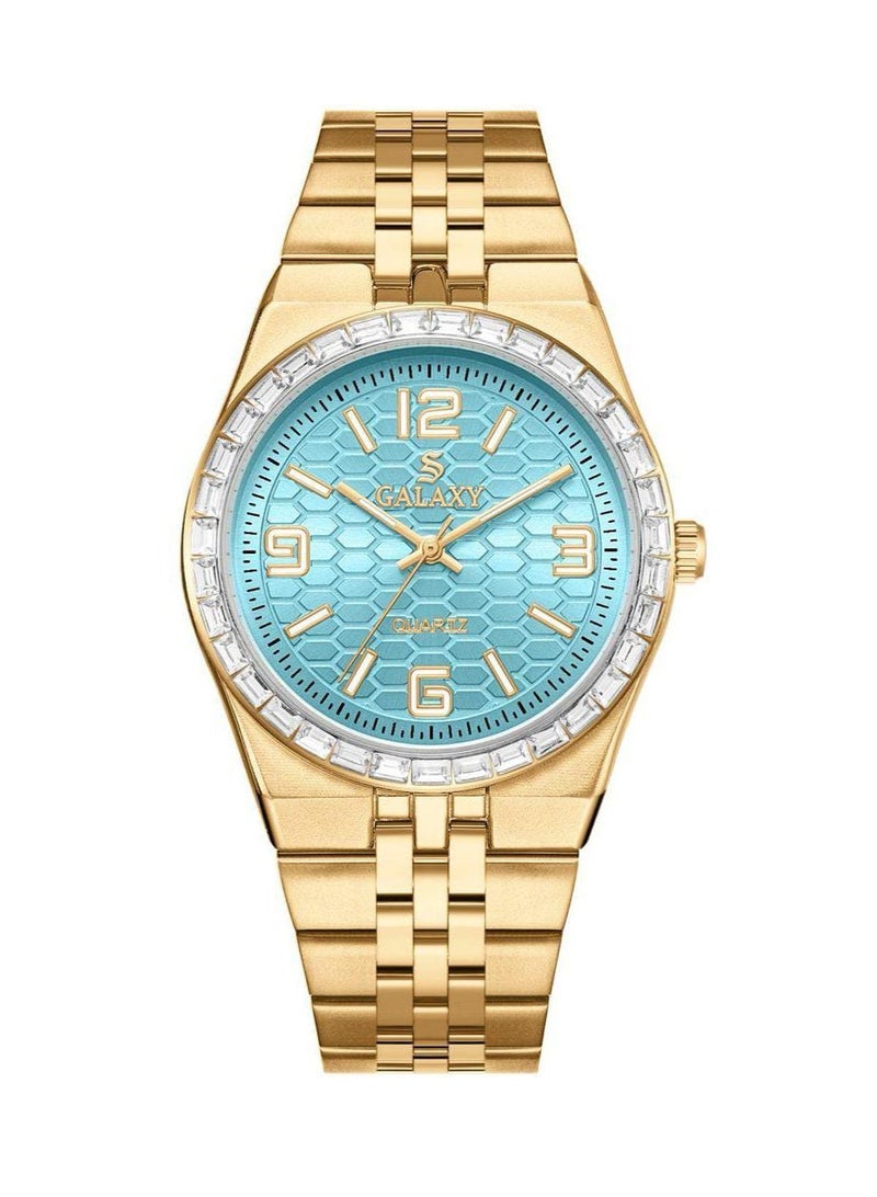 جالاكسي ساعة جالكسي GS-2398 للجنسين، ساعة معصم تناظرية، هيكل من الفولاذ المقاوم للصدأ، تصميم كلاسيكي أنيق، ساعة للارتداء اليومي - Image 1