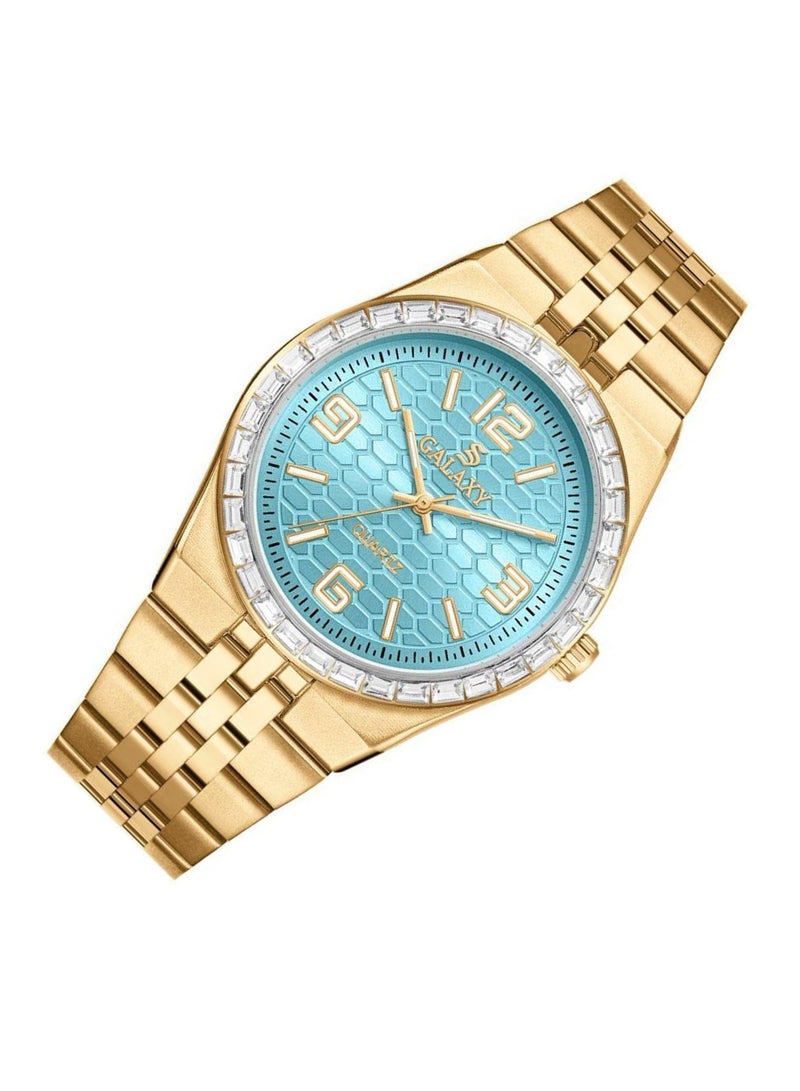 جالاكسي ساعة جالكسي GS-2398 للجنسين، ساعة معصم تناظرية، هيكل من الفولاذ المقاوم للصدأ، تصميم كلاسيكي أنيق، ساعة للارتداء اليومي - Image 2