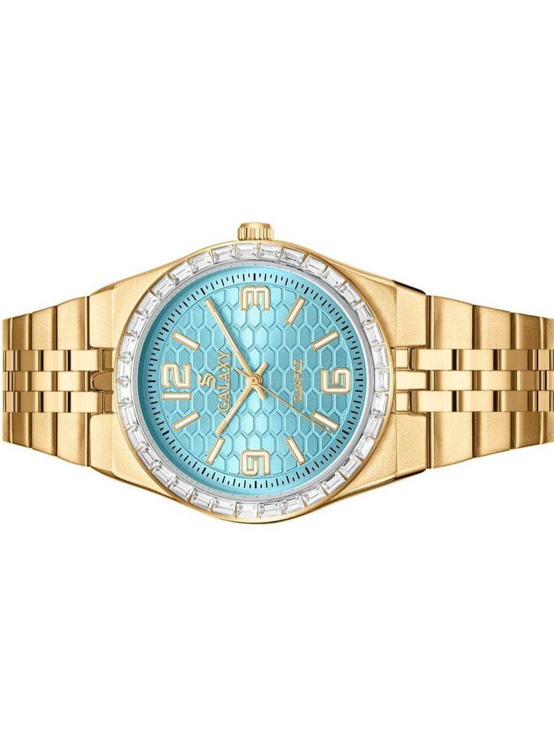 جالاكسي ساعة جالكسي GS-2398 للجنسين، ساعة معصم تناظرية، هيكل من الفولاذ المقاوم للصدأ، تصميم كلاسيكي أنيق، ساعة للارتداء اليومي - Image 3