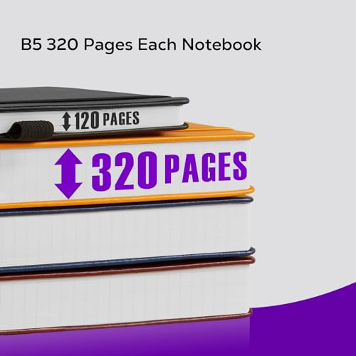 FOCUS DAY 3 Pack Journals Notebooks, B5(7.1'' X 10'') Thick Notebook Journal College Ruled Bulk, Large Hardcover Leather Bound Lined Notebook Journal Set for Women Men Work Writing, Multicolor - Image 3