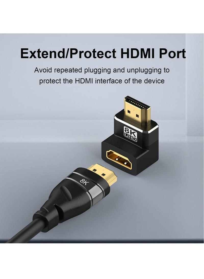 Excefore 4 Pack HDMI 2.1 Male to Female Adapter, 90 and 270 Degree Adapter, Support 8K@60Hz, 4K@120Hz, Suitable for Wall TV, Laptop, PS4 PS5 - Image 4