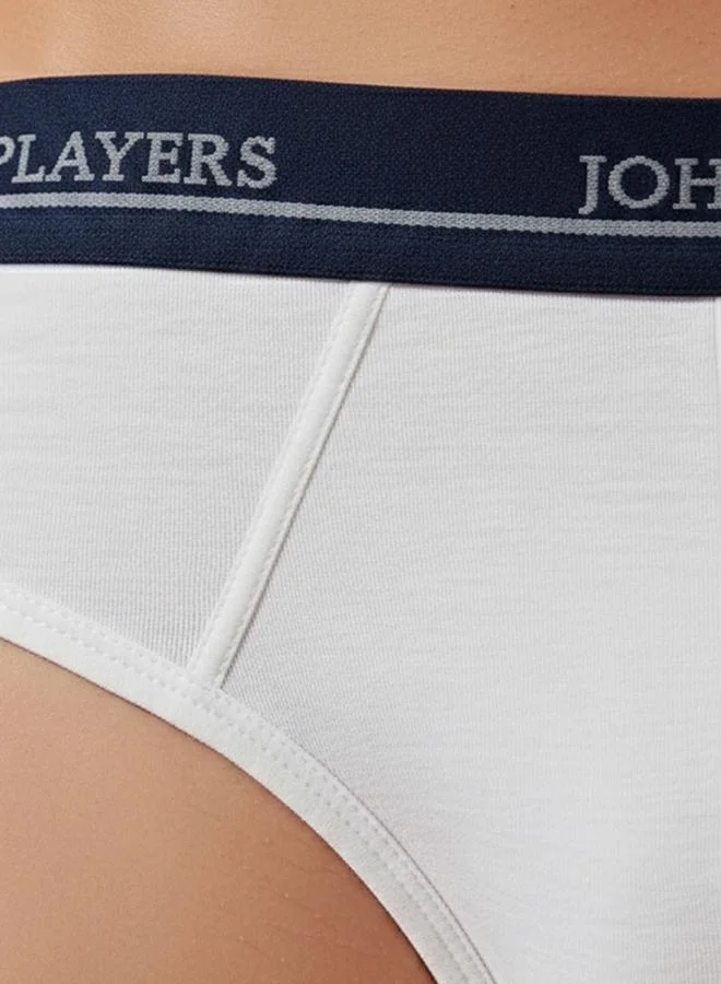 John Players Pack of 2 - Multi-Color Logo Print Brief Underwear