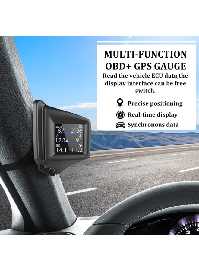 والالا شاشة عرض أمامية للسيارة HUD، مع نظام OBDII GPS مزدوج، مقياس سرعة OBD2، 8 أوضاع، شاشة لوحة القيادة متعددة الوظائف، مقياس ذكي، يمكن تركيب لوحة القيادة - Image 3