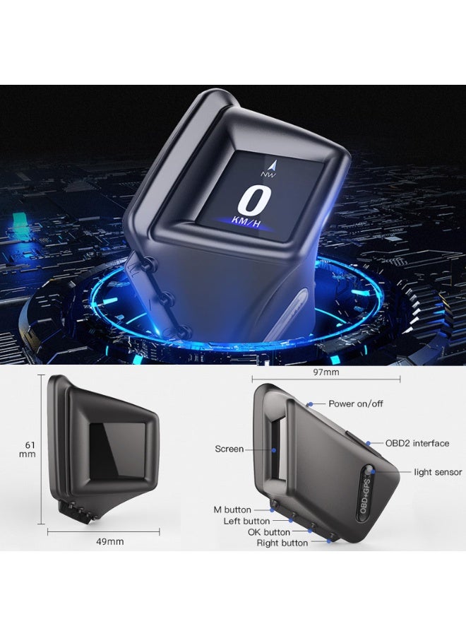 والالا شاشة عرض أمامية للسيارة HUD، مع نظام OBDII GPS مزدوج، مقياس سرعة OBD2، 8 أوضاع، شاشة لوحة القيادة متعددة الوظائف، مقياس ذكي، يمكن تركيب لوحة القيادة - Image 5