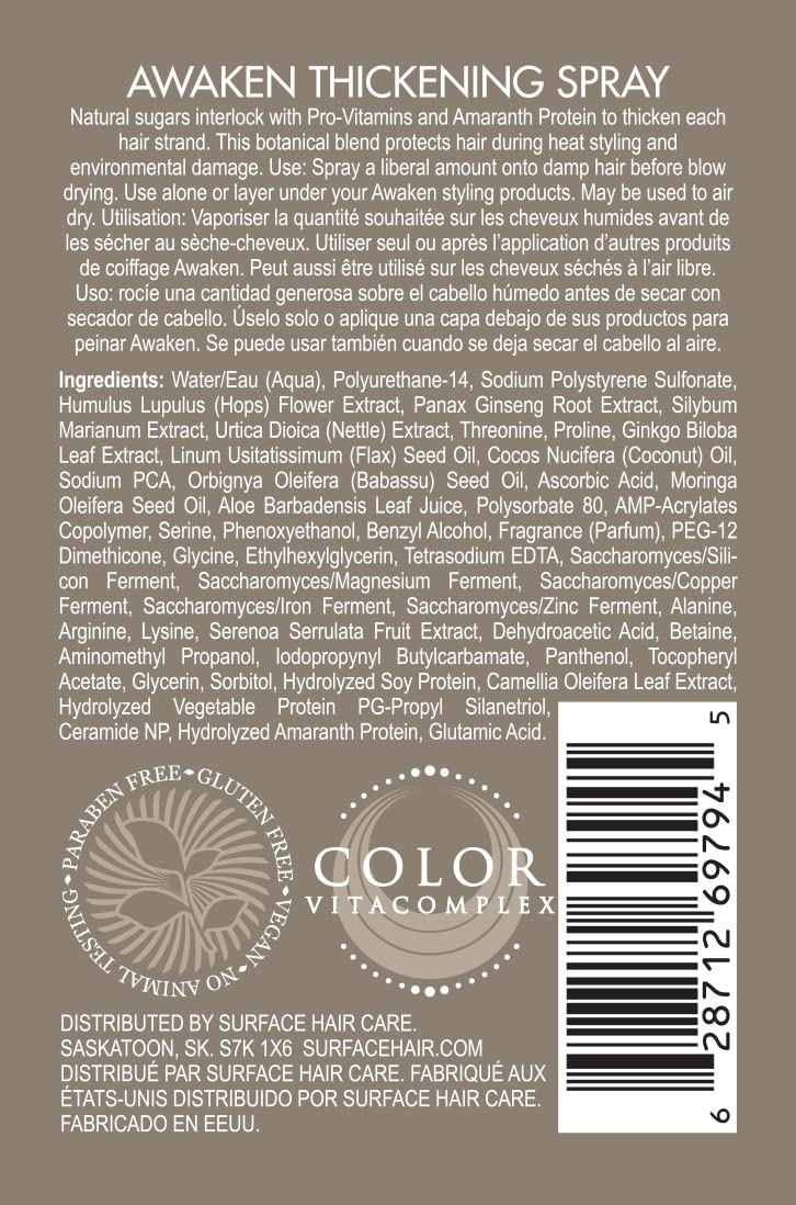 Surface Hair - Awaken Thickening Spray, Pre-Style Conditioning and Protection, 4 Fl. Oz. - Image 2