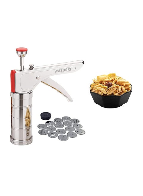 Stainless Steel Kitchen Press With 15 Different Types of Jalies Murukku Maker Bhujiya