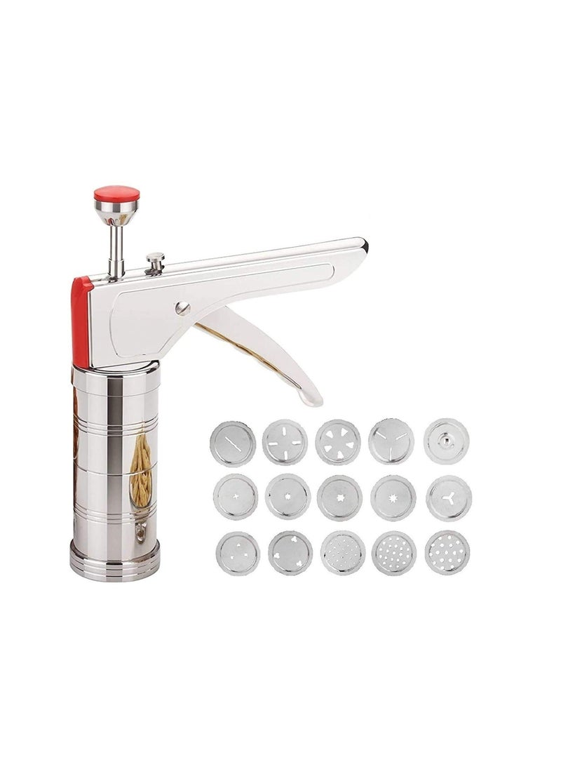 Wazdorf - Stainless Steel Kitchen Press With 15 Different Types of Jalies Murukku Maker Bhujiya - Image 1