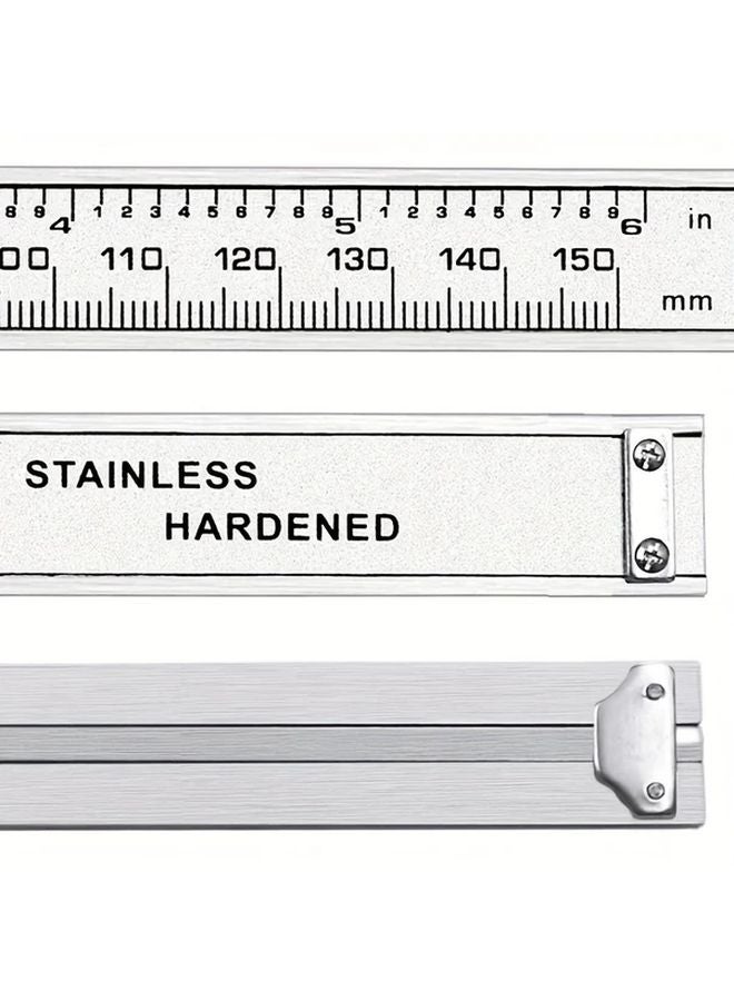6 بوصة 150 ملم فرجار رقمي فرجار فيرنير الإلكتروني من الفولاذ المقاوم للصدأ فضي - Image 5