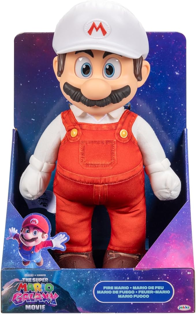 Jakks Super Mario Galaxy Movie: Fire Mario Jumbo Poseable Plush - Image 4