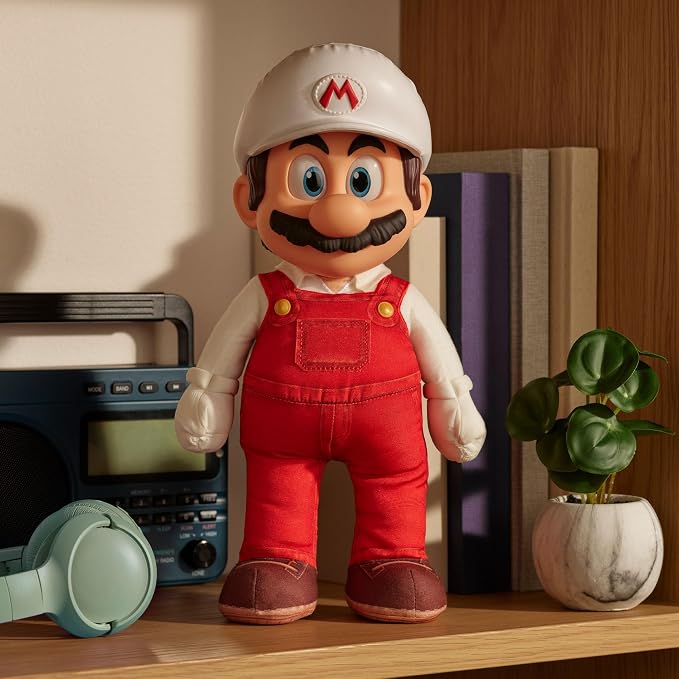 Jakks Super Mario Galaxy Movie: Fire Mario Jumbo Poseable Plush - Image 3