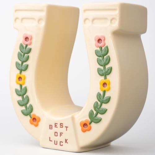 ban.do bando Novelty Ceramic Planter Decorative Flower Vase Decorative Holder for Indoor Flowers Cute Decor Unique Planter Horseshoe - Image 1
