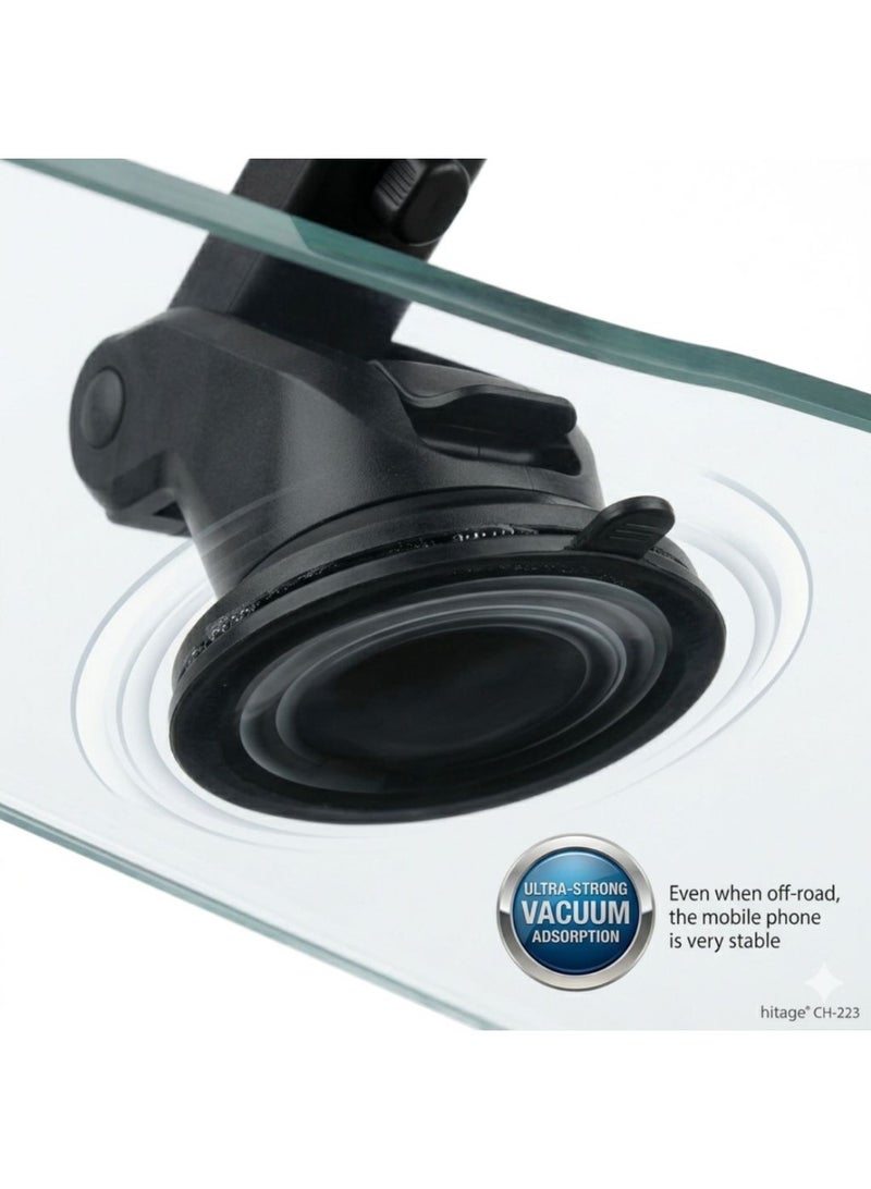 hitage Premium Car Phone Holder Mount - Strong Vacuum Suction Cup with Extendable Arm, 360° Rotation & Stable Support - Universal Dashboard & Windshield Cradle for All Smartphones - - Image 4