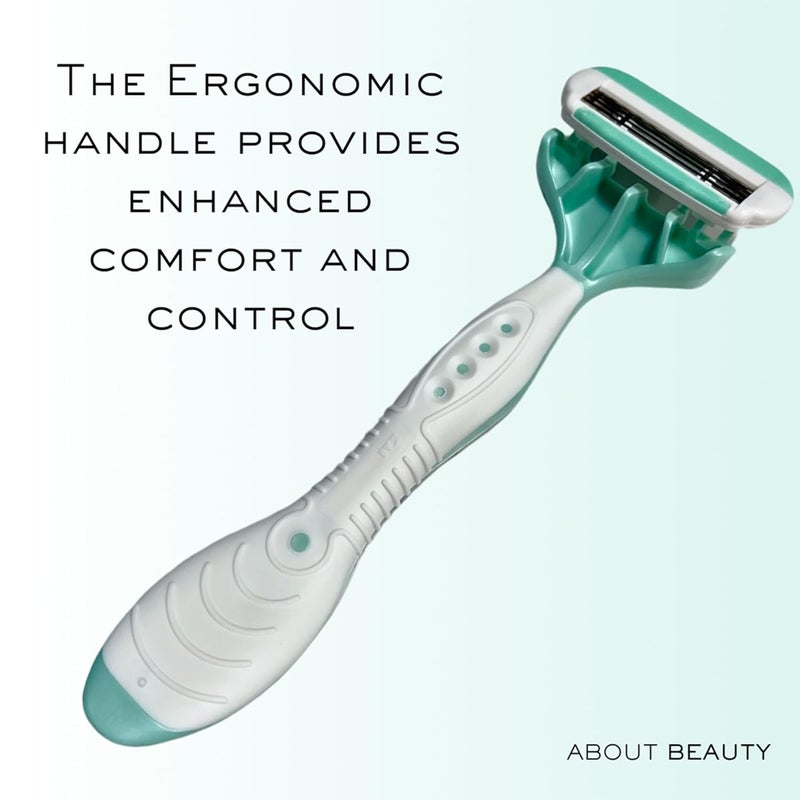 About Face About Beauty Spa Shave 4 Blade Disposable Razors, Includes 4 Disposable Shavers, Adjust to Curves for a Close Shave, Skin-Soothing Coconut Oil Moisture Pad Gently Glides Along Skin - Image 4