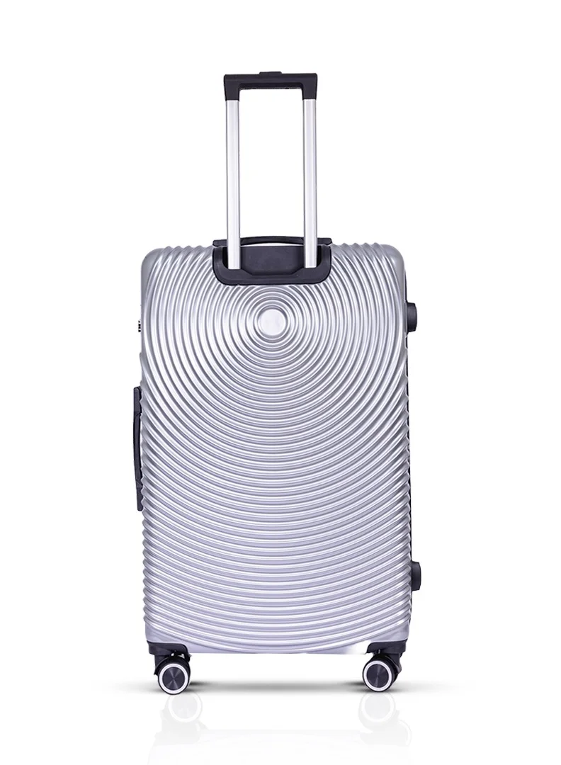 MNUK Cruise Checked Luggage | Hardside Soft Handle Trolley with TSA Lock |Double 360° 4 Wheeler| Medium-24Inch| Silver