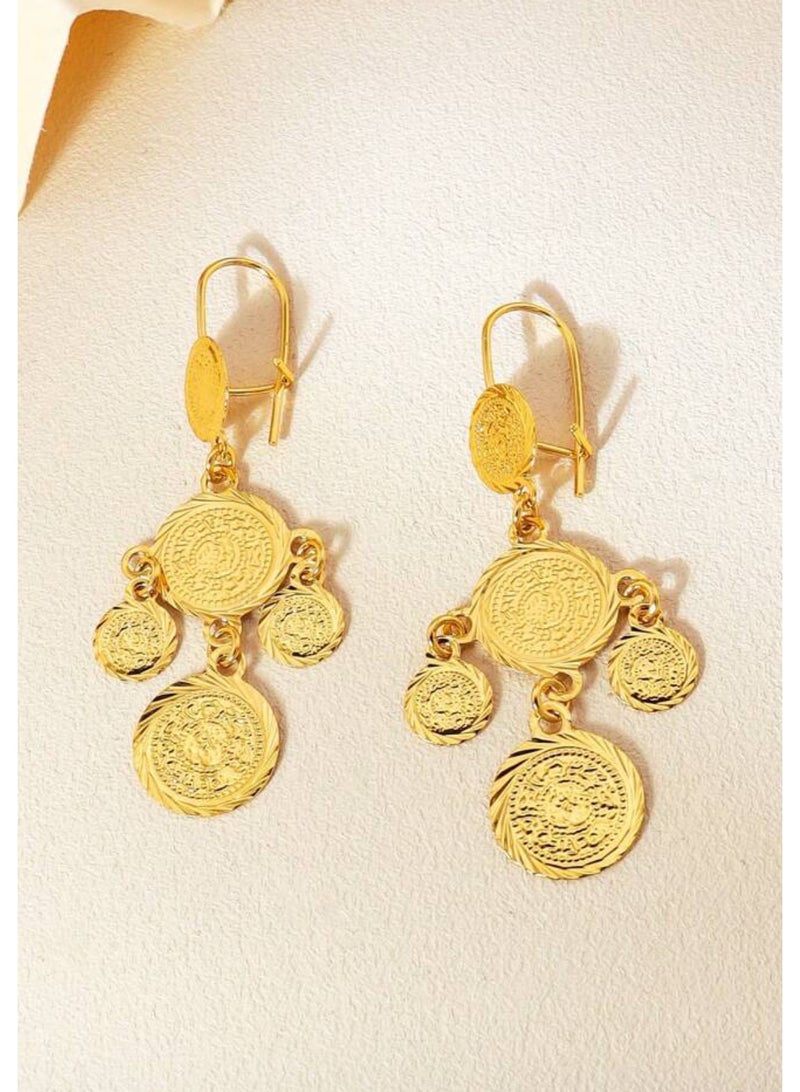 Elegant 21k Gold Plated Earrings For Women - Image 3