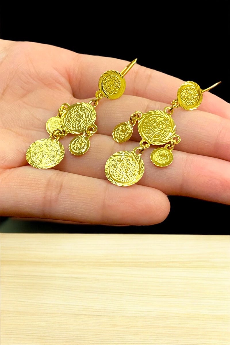 Elegant 21k Gold Plated Earrings For Women - Image 1