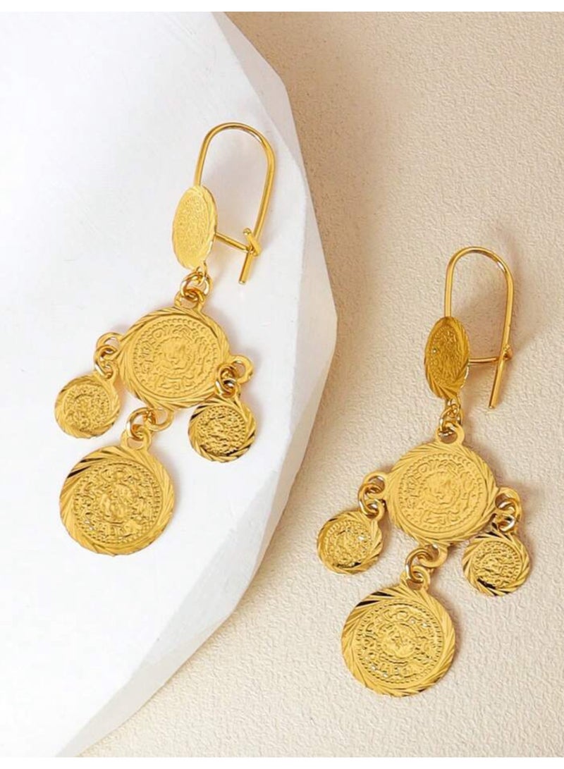 Elegant 21k Gold Plated Earrings For Women - Image 2