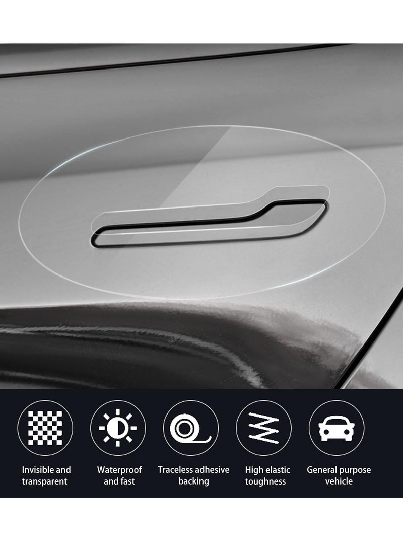 KASTWAVE Auto Door Handle Protective Film, Car Door Handle Scratch Protection Cover Guard Film Stickers, Waterproof TPU Vehicle Handle Stickers, Compatible with Tesla Model Y Model 3  - Image 2